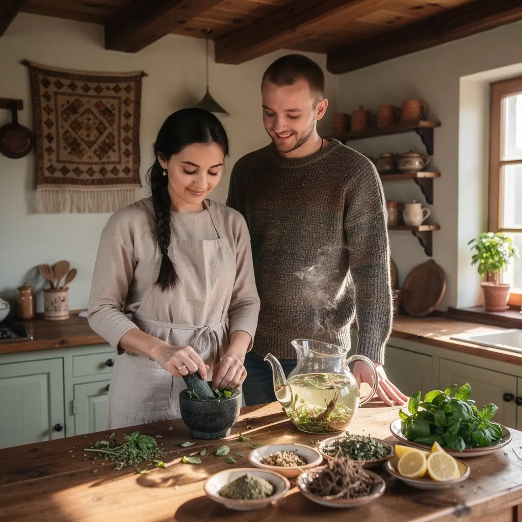 Šventojo baziliko arbatos pakelis su žolelių mišiniu.