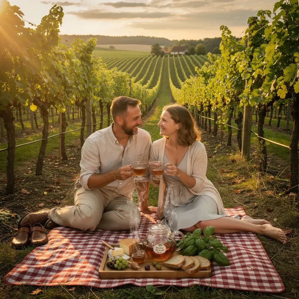 Žalios baziliko lapų šakelės, simbolizuojančios sveikatą.